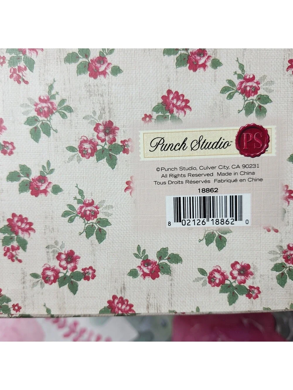 Punch Studio Set of 2 Floral Rose Decorative Storage Boxes New